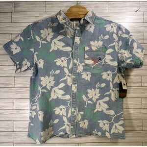 DISNEY Princess Tiana Button Down Adult Lg Floral Shirt by Color Me Courtney‎